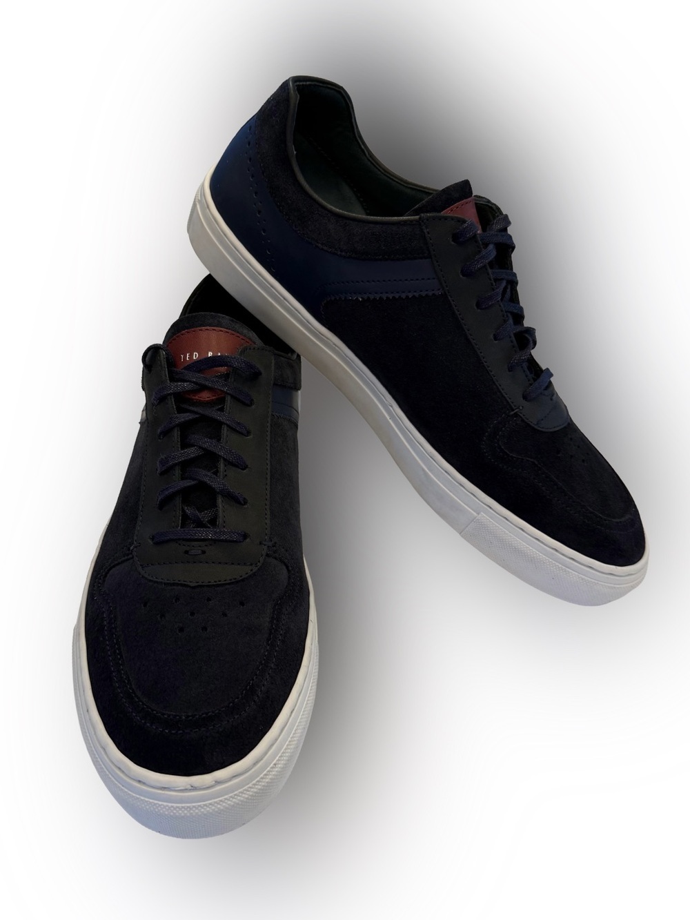 Ted Baker Men’s Dark Blue Retro Sneakers White Rubber Soles Sz US 11.5 EU 44.5